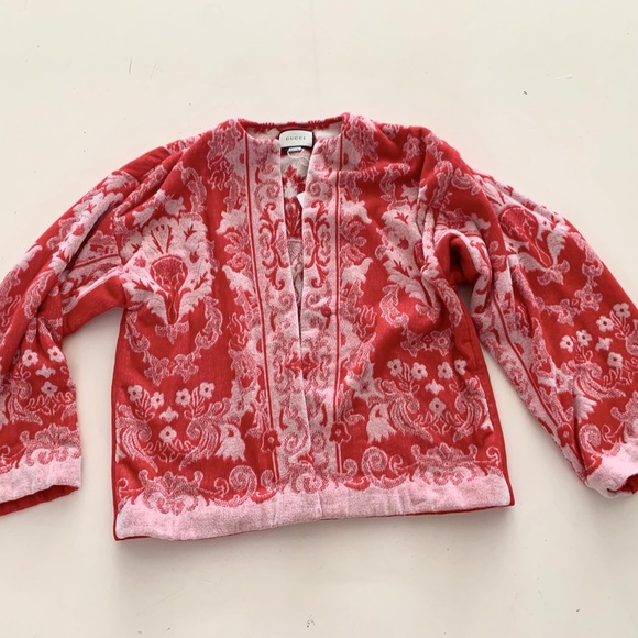 GUCCI Kimono jacket with central button.Floral fantasy. Fashion show 2019 - Picture 12 of 14